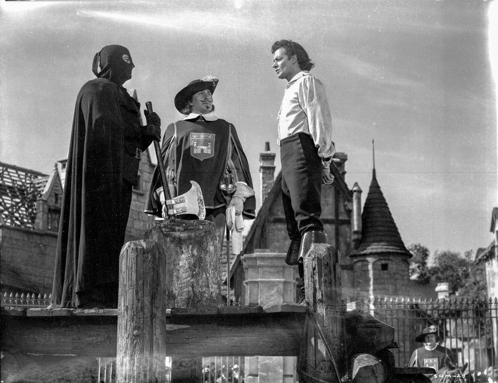 At Swords Point movie scene photo print featuring two men talking.