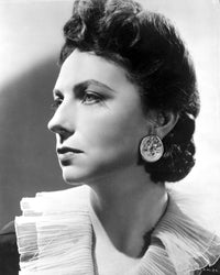 Agnes Moorehead classic portrait photo print facing right, showcasing her big earring.