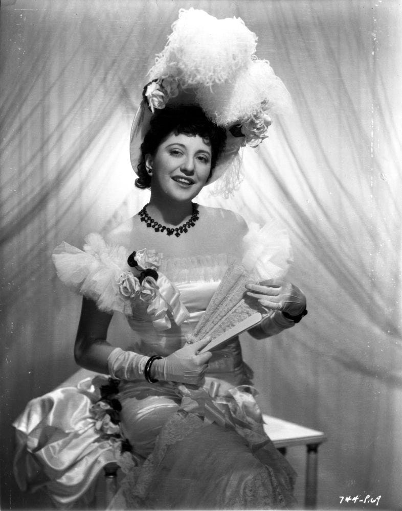 Helen Morgan smiling in a beautiful dress photo print