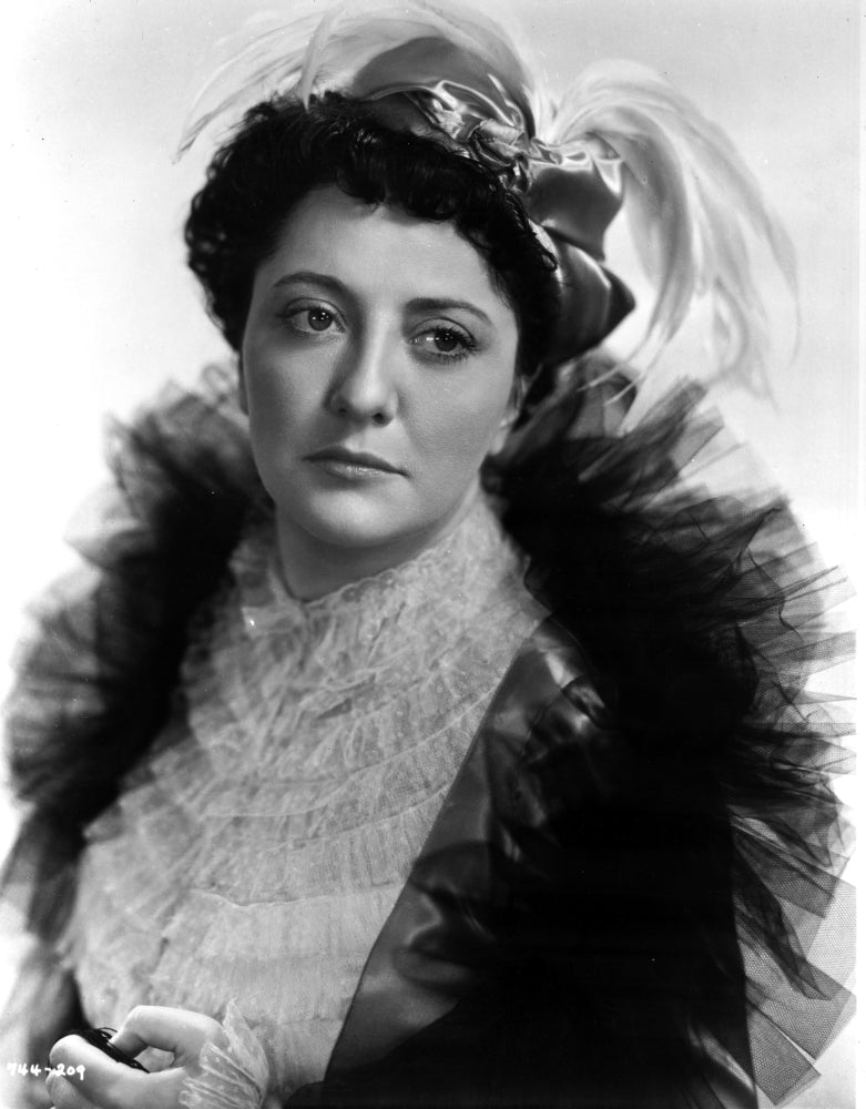 Helen Morgan on Ruffled Top Portrait Photo Print showcasing classic elegance.