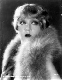Mae Murray portrait photo print in furry shawl, vintage style