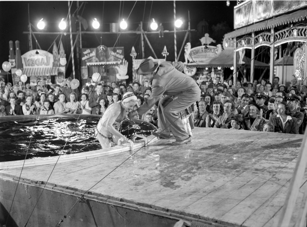 A vibrant scene from a carnival captured in a photo print.