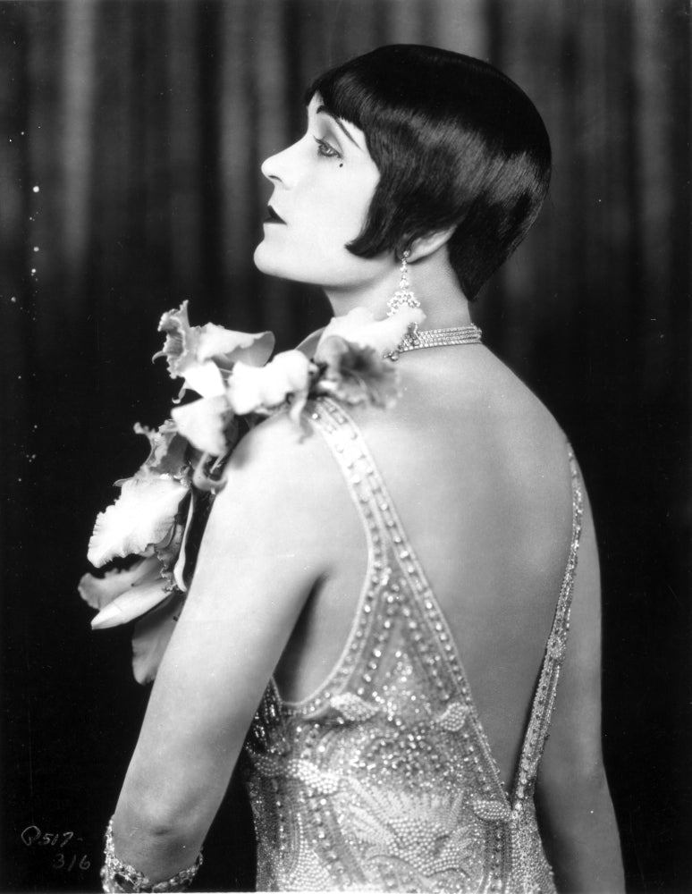Pola Negri portrait photo print in beaded dress, vintage Hollywood art.