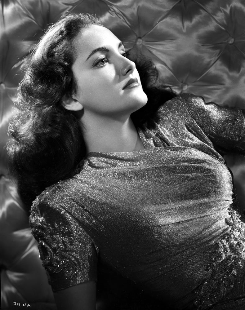 Joan Newton Portrait Photo Print wearing a Strapless Black Dress