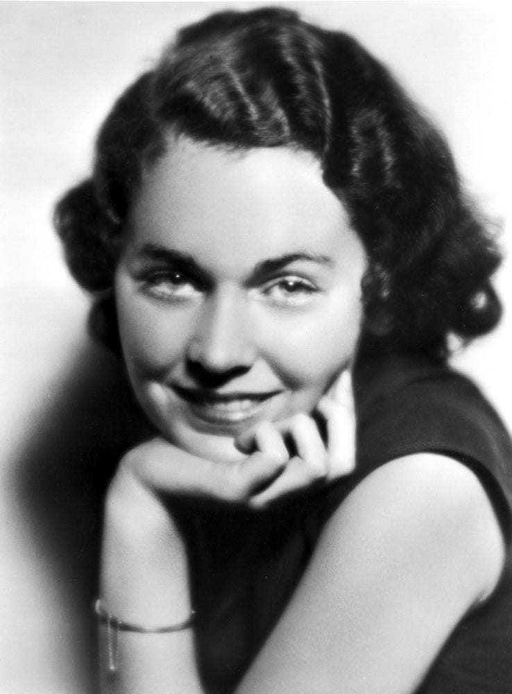 Maureen O'Sullivan portrait photo print leaning on hand, elegant expression.