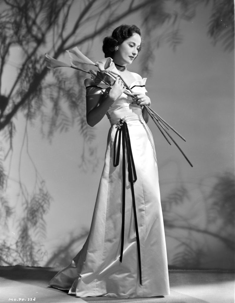Merle Oberon photo print in a dress with twigs, vintage elegance