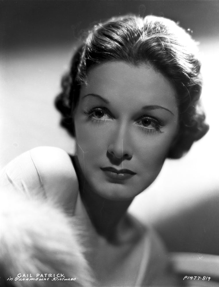 Gail Patrick Sitting Portrait Photo Print showcasing vintage Hollywood elegance.