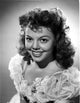 Jean Porter Portrait in White Frilled Sheer Lace Top Shoulder Dress Photo Print
