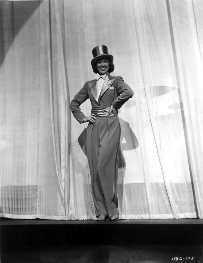 Eleanor Powell on stage wearing a top hat photo print.