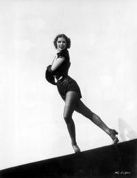 Eleanor Powell midriff standing photo print, classic Hollywood art.