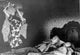 Strait Jacket Woman Trying to Kill Man and Woman Sleeping in Bed Photo Print
