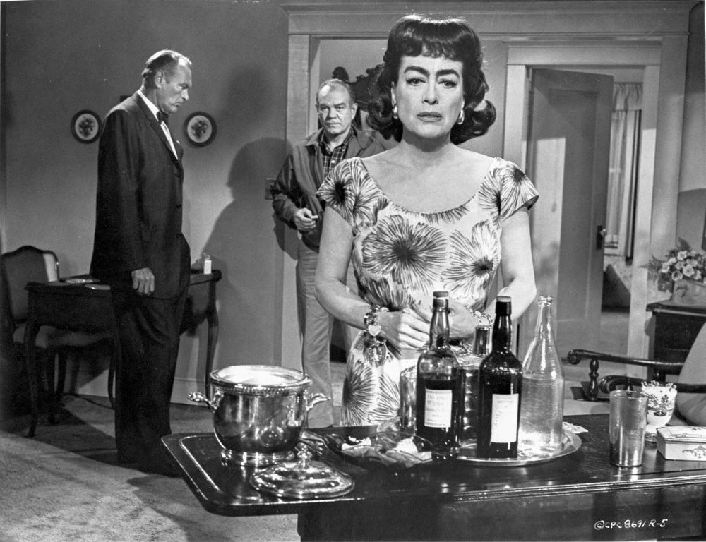 Strait Jacket Woman Drinking with Two Men Photo Print