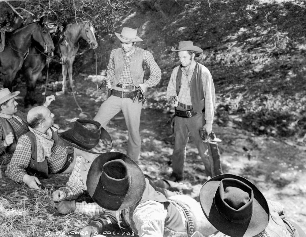 Texas discussing scene classic photo print available in multiple sizes.