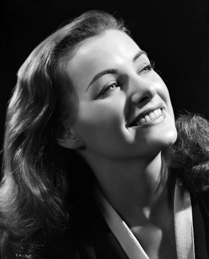 Ella Raines Looking Up and Smiling Photo Print