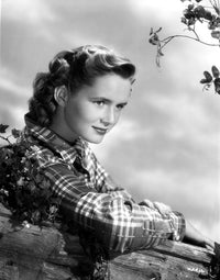 Debbie Reynolds photo print on a checkered top, capturing her elegance.