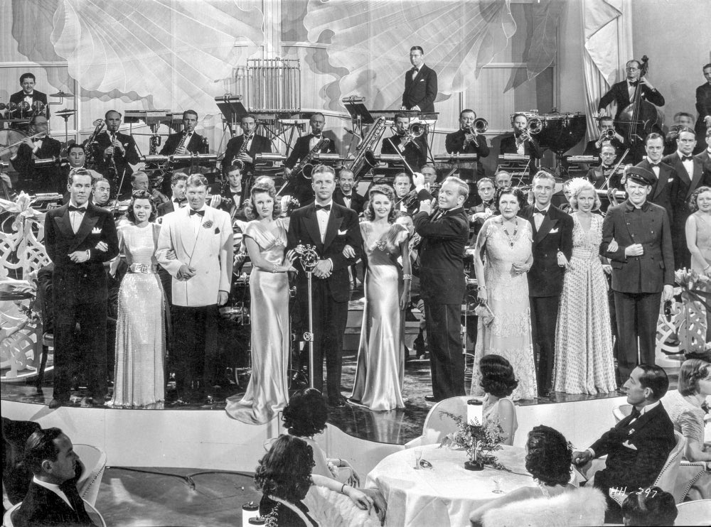 Hollywood Hotel Scene Photo Print showcasing classic cinema charm.