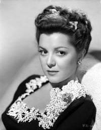 Ann Rutherford photo print facing the camera in a black blouse