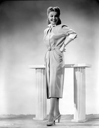 Ann Sheridan leaning on the table classic photo print.
