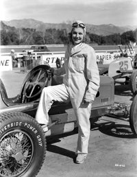 Ann Sheridan wearing a racer suit photo print, vintage Hollywood art.