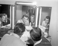 On the Set of The Lusty Men Photo Print