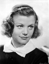 Jean Simmons portrait photo print in black velvet shirt and bow tie.