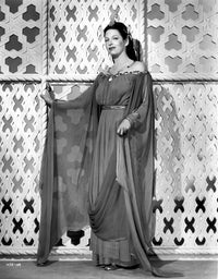 Gale Sondergaard posed in a dress photo print