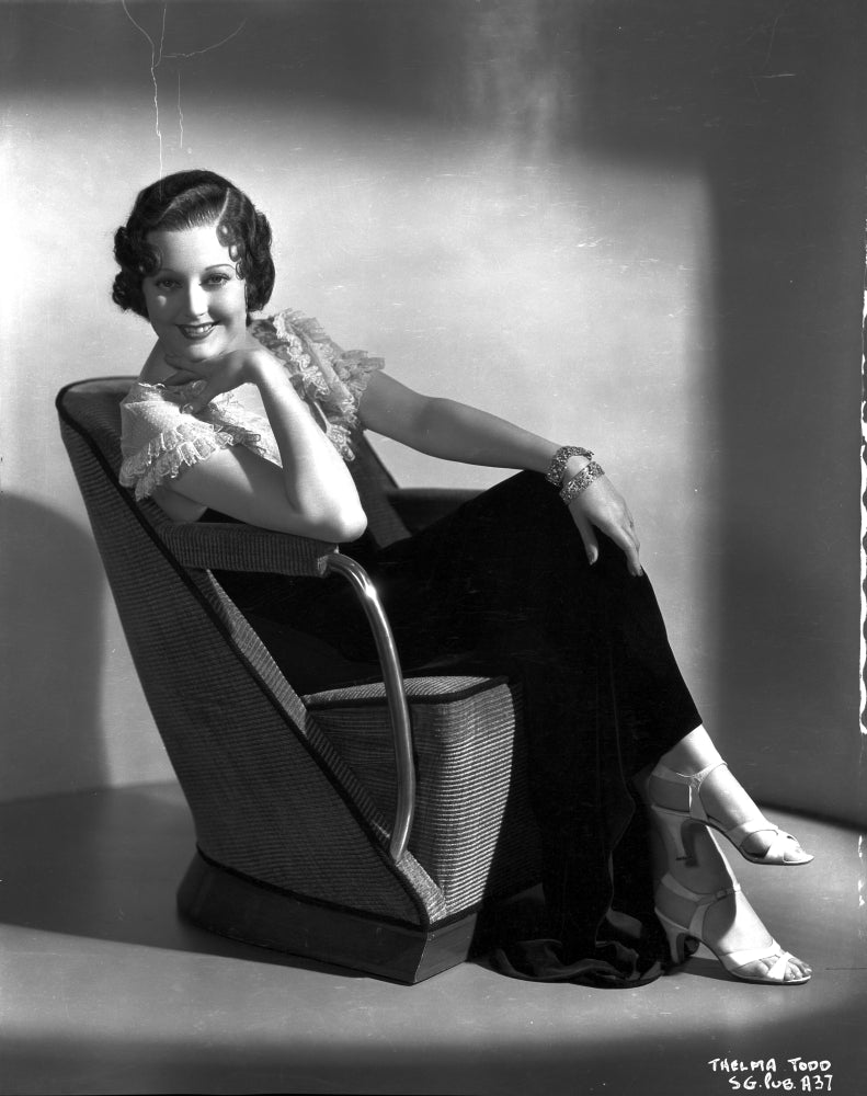 Thelma Todd seated in long dress photo print