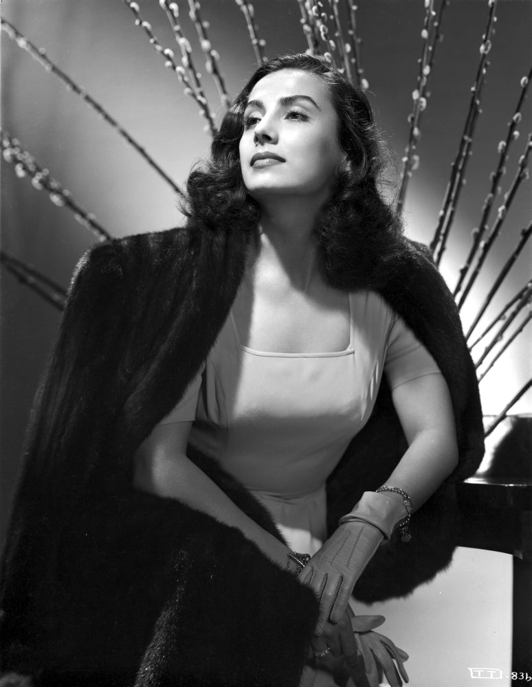 Tamara Toumanova elegant photo print in a black coat.
