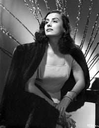 Tamara Toumanova elegant photo print in a black coat.