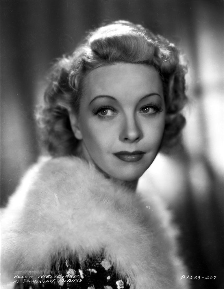 Helen Twelvetrees in a furry coat photo print, vintage Hollywood art.