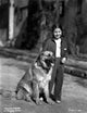 Virginia Weidler standing with dog vintage photo print