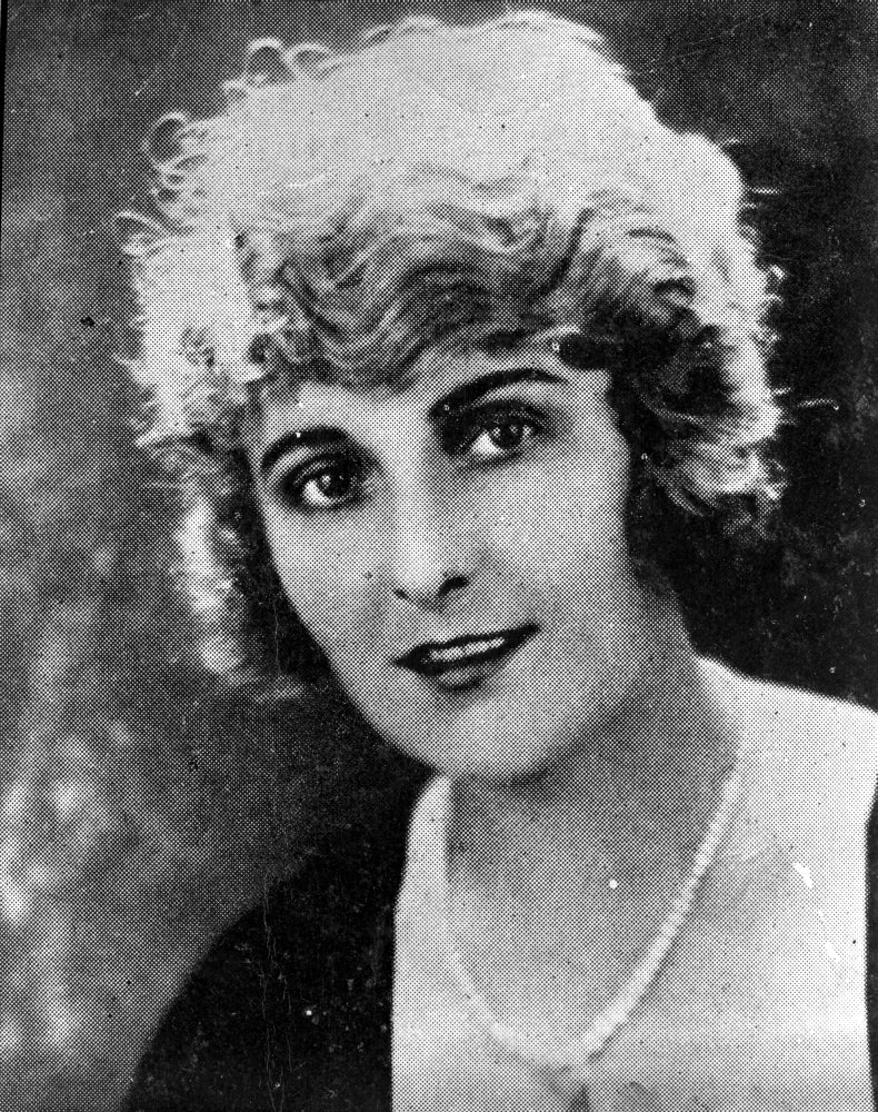 A portrait photo print of Pearl White, classic cinema actress.