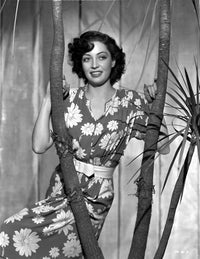 Marie Windsor Floral Dress Photo Print showcasing a classic portrait.