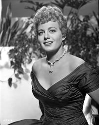 Shelley Winters portrait in black linen shoulder dress photo print