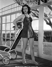 Jane Withers Posed in Black Linen Strap Dress Photo Print