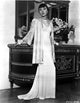 Anna Wong wearing a white long gown photo print
