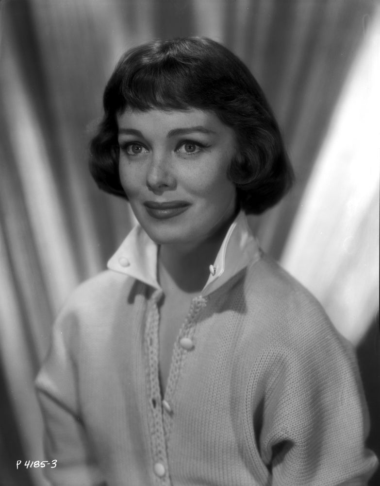 Phyllis Kirk smiling gray scale portrait photo print