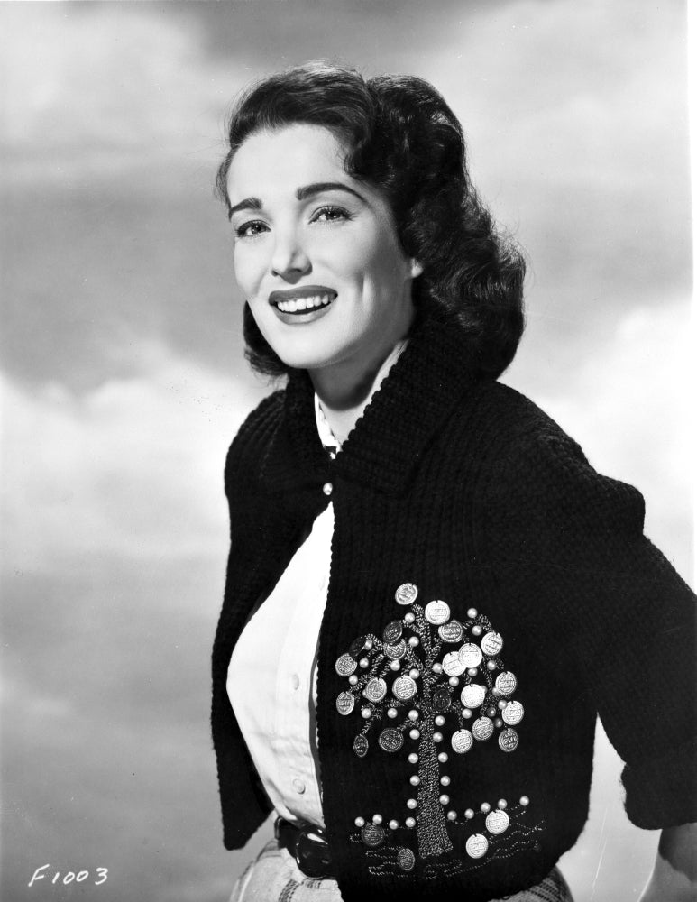 Classic portrait photo print of Julie Adams in a black dress.