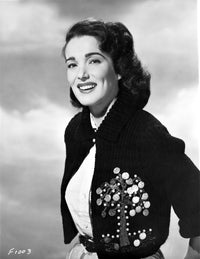 Classic portrait photo print of Julie Adams in a black dress.