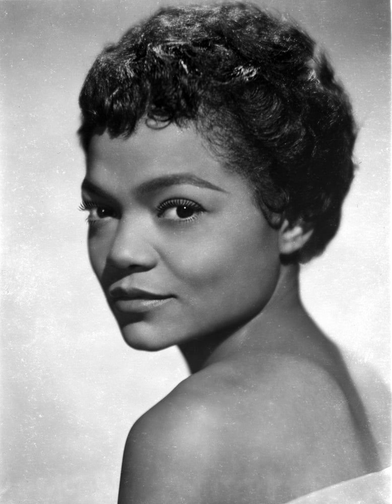 Eartha Kitt Topless Portrait Photo Print showcasing classic Hollywood beauty.