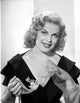 Cleo Moore smiling in black dress photo print, vintage Hollywood art