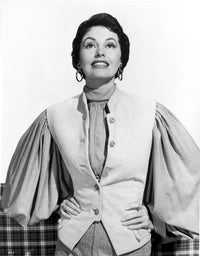 Cyd Charisse wearing a white vest photo print