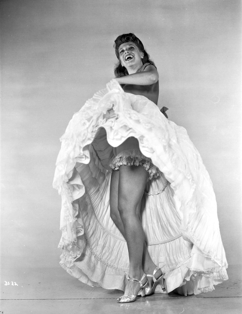 Black and white photo print of Dinah Shore dancing
