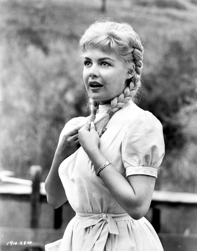 Sandra Dee portrait photo print in white dress, classic Hollywood decor