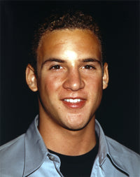 Ben Savage close-up portrait photo print in blue long sleeve shirt.