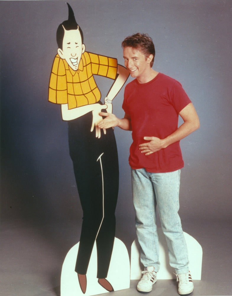 Martin Short portrait photo print in red shirt