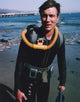 Roger Smith Diving Suit Portrait Photo Print showcasing vintage photography.