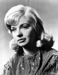 Susannah York wearing an embroidered blouse photo print
