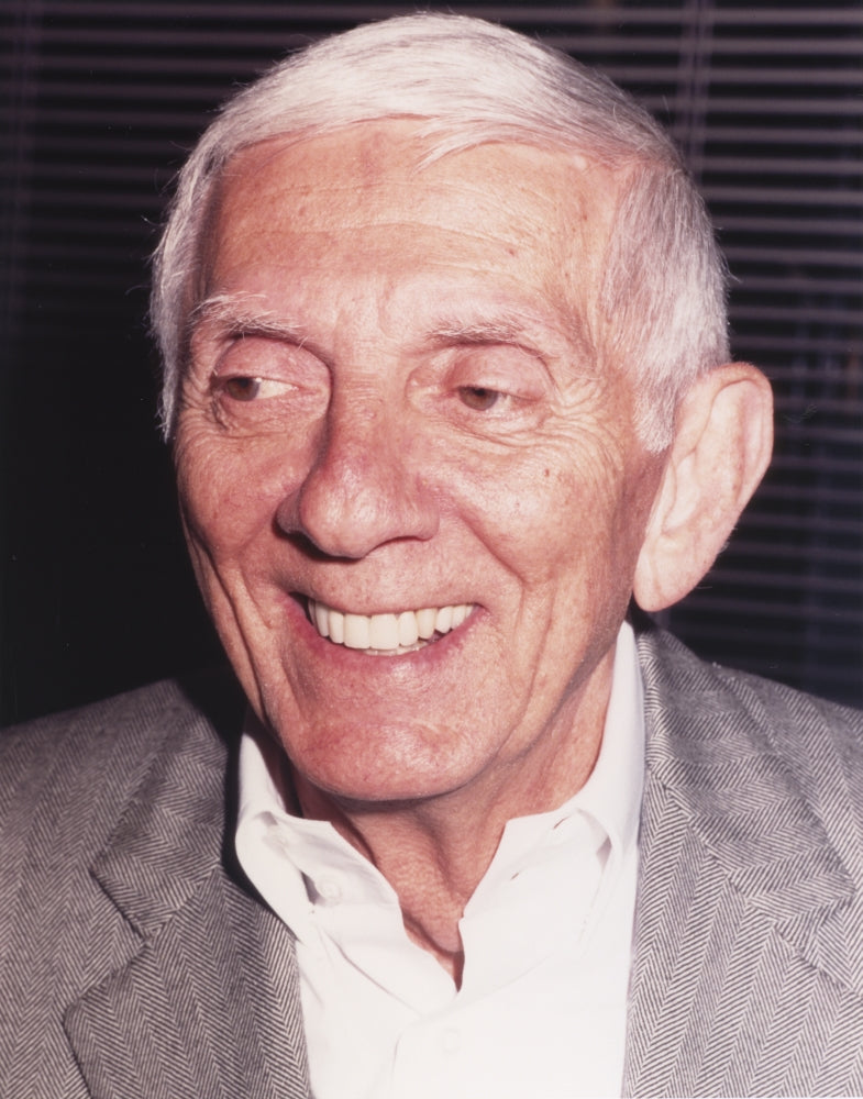 Close-up portrait photo print of Aaron Spelling smiling