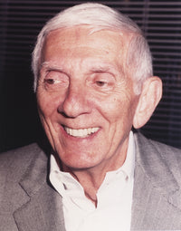 Close-up portrait photo print of Aaron Spelling smiling
